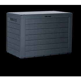 Kerti tároló 190 L fahatású fekete