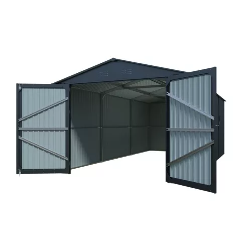 Riwall PRO fém garázs 3 x 6 m nyeregtetővel RMCG 20x10 Anthracite