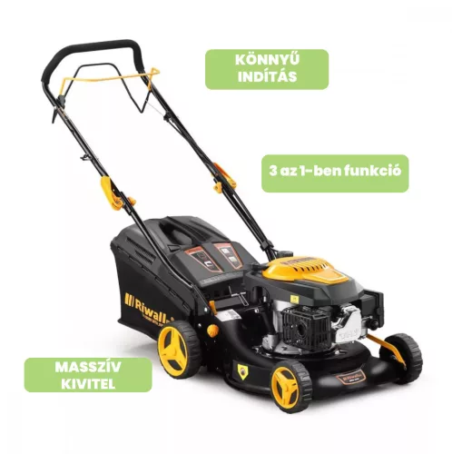 Riwall önjáró benzines fűnyíró - 3,5 Le, mulcsozó, 2 in 1 pro rPM 4235