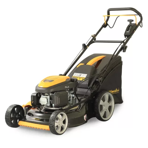 Riwall önjáró benzinmotoros multifunkciós fűnyíró 4 az 1-ben állítható sebességgel RPM 5155 V PRO
