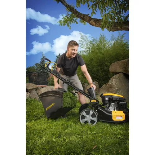 Riwall önjáró benzinmotoros multifunkciós fűnyíró 4 az 1-ben állítható sebességgel RPM 5155 V PRO