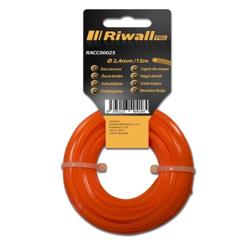 Riwall fűkasza damil - 2,4 mm, hossz 15 m, szögletes