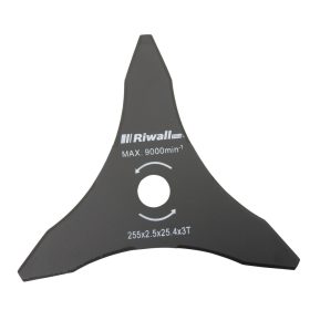 Riwall fűkasza kés - háromágú, 255 mm / 25,4 mm / 2,5 mm