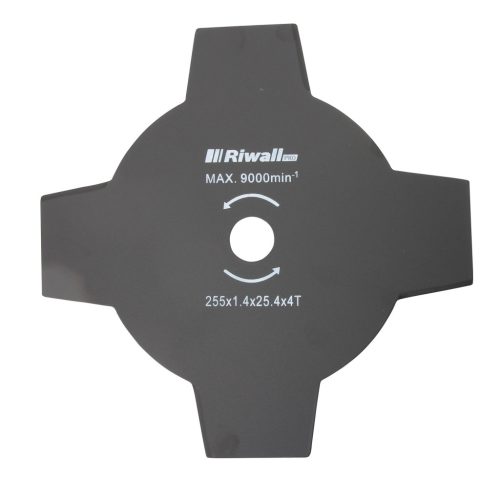 Riwall fűkasza kés - négyágú, 255 mm / 25,4 mm / 1,4 mm