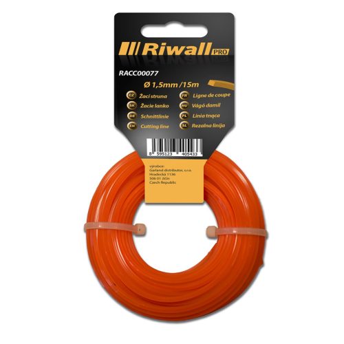 Riwall fűkasza damil - 1,5 mm, hossz 15 m, szögletes