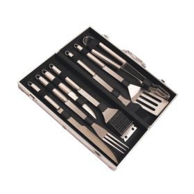 Riwall PRO 7-részes rozsdamentes acél grilleszköz készlet kofferben RBBQ 7S SET