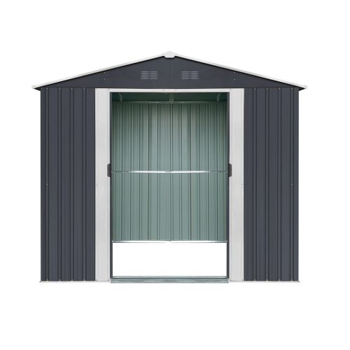 Riwall 6x8 antracit - fém kerti tároló 2,4 x 1,7 m nyeregtetővel RMSA