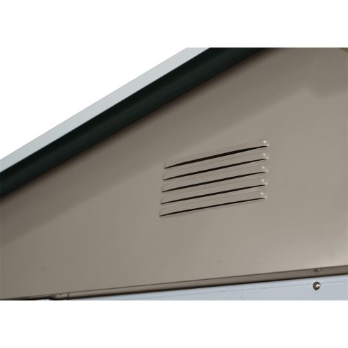 Riwall 6x8 barna - fém kerti tároló 2,4 x 1,7 m nyeregtetővel (barna) RMSA