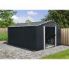 Riwall PRO fém kerti tároló 3 x 3,7 m nyeregtetővel (antracit) RMSA 12x10 Anthracite