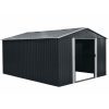 Riwall PRO fém kerti tároló 3 x 3,7 m nyeregtetővel (antracit) RMSA 12x10 Anthracite