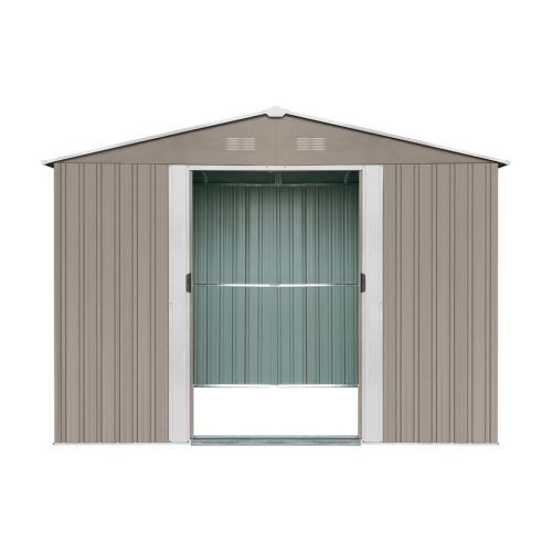 Riwall PRO fém kerti tároló 3 x 3,7 m nyeregtetővel (barna) RMSA 12x10