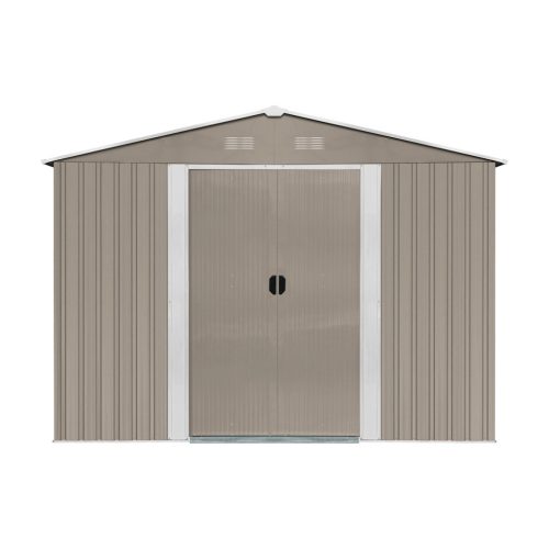 Riwall PRO fém kerti tároló 3 x 3,7 m nyeregtetővel (barna) RMSA 12x10