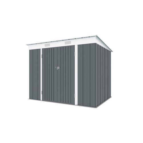 Riwall 6x8 antracit fém kerti tároló 2,4 x 1,8 m lapostetővel pro rMSP