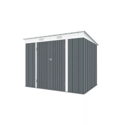 Riwall 6x8 antracit fém kerti tároló 2,4 x 1,8 m lapostetővel pro rMSP