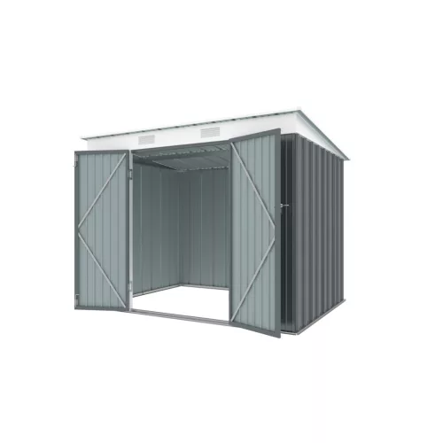 Riwall 6x8 antracit fém kerti tároló 2,4 x 1,8 m lapostetővel pro rMSP