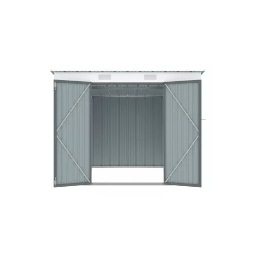 Riwall 6x8 antracit fém kerti tároló 2,4 x 1,8 m lapostetővel pro rMSP