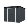 Riwall PRO fém kerti tároló 2,4 x 2,8 m lapostetővel RMSP 9x8 antracit LUX