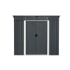 Riwall PRO fém kerti tároló 2,4 x 2,8 m lapostetővel RMSP 9x8 antracit LUX