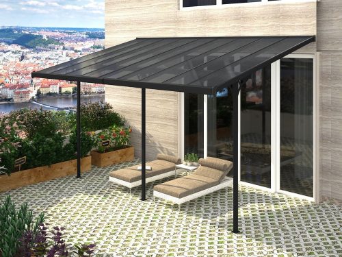 ROJAPLAST BRUCE H alumínium pergola, szürke polikarbonáttal, 557x305cm