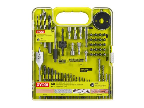 Ryobi fúrószár és bithegy készlet 60 részes RAKDD60