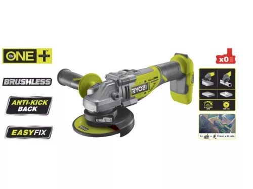 Ryobi akkus sarokcsiszoló 125 mm R18AG7-0 (akku + töltő nélkül)