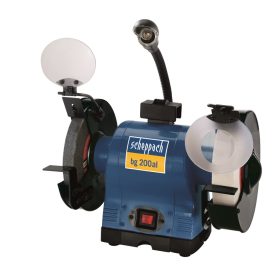 Scheppach kettős köszörű fehér koronggal BG 200 AL