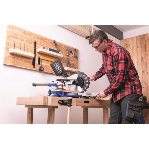 Scheppach gérvágó fűrész húzófunkcióval és lézerrel HM 254