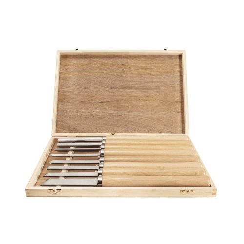 Scheppach véső készlet faesztergákhoz dobozban (8 db) faesztergákhoz