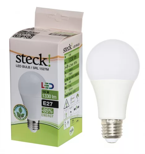 LED fényforrás, 15W, E27 meleg fehér