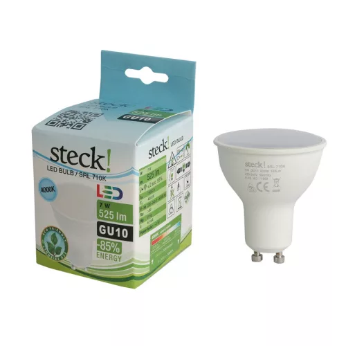 LED izzó 7W, GU10, 4000k