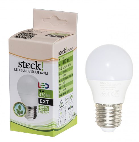 LED fényforrás, 6W, E27 meleg fehér