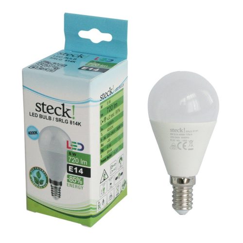 LED izzó 8W, E14, 4000k