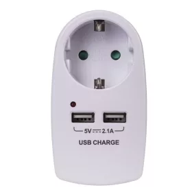 Hálózati elosztó, 1 földelt, 2 usb