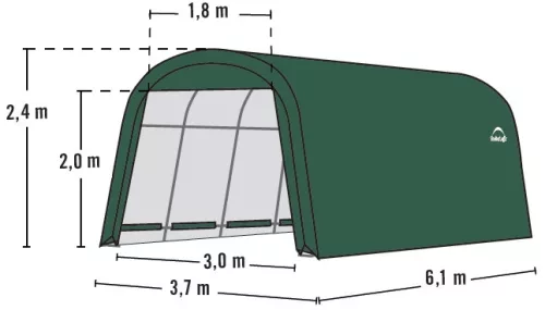 Ponyva garázs 3,7x6,1 m - 62760EU