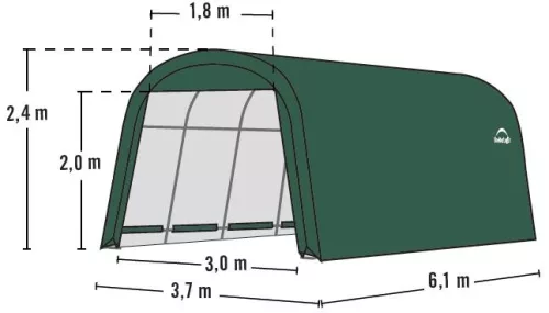 Ponyva garázs 3,7x6,1 m (62760EU)