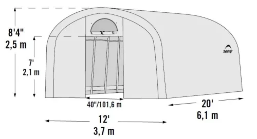 Fóliasátor 3,7x6,1 m (70592EU)