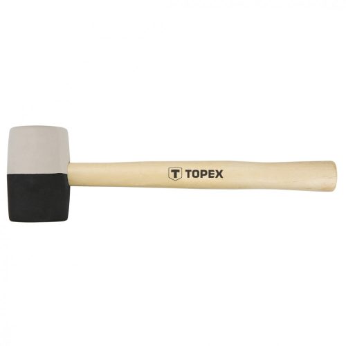 Topex gumikalapács 58 mm 450 g, fekete-fehér, fa nyél