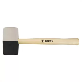 Topex gumikalapács 63 mm 680 g, fekete-fehér, fa nyél