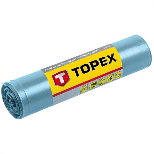 Topex szemeteszsák 80 l, kék, 5 részes