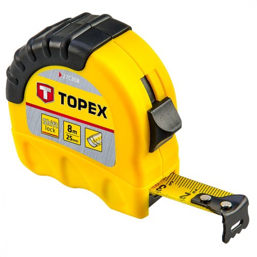 Topex mérőszalag 8 m x 25 mm, shiftlock
