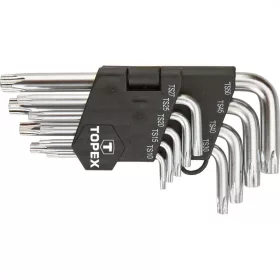 Topex torx kulcs készlet T10-50, 9 részes, lyukas