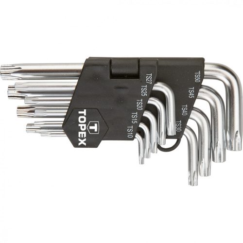 Topex torx kulcs készlet T10-50, 9 részes, lyukas