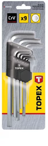 Topex imbuszkulcskészlet 9 részes, hoszú 1,5-10 mm