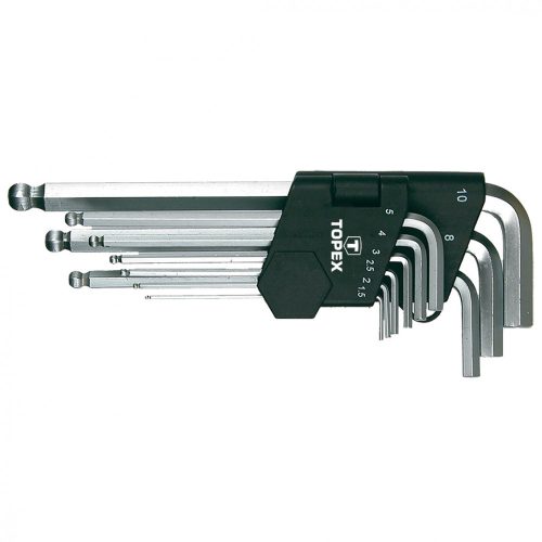 Topex imbuszkulcskészlet 9 részes, gomb 1,5-10 mm