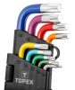 Topex torx kulcs készlet 9 részes, színes T10-50