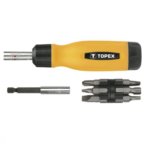 Topex csavarhúzó készlet 13 bit, CrV, 1/4"