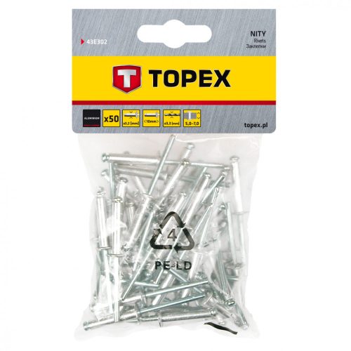 Topex Popszegecs 3,2x10 mm 50 részes