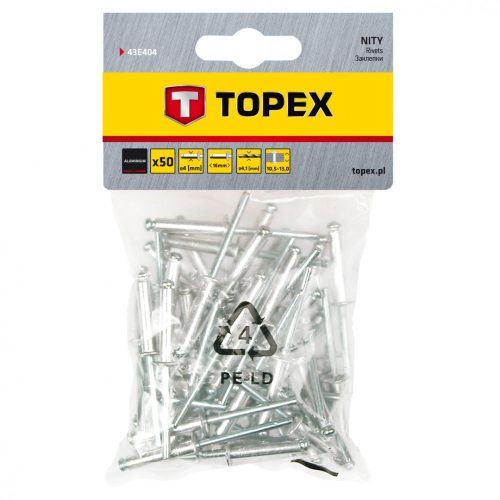 Topex popszegecs 4,0x16 mm 50 részes