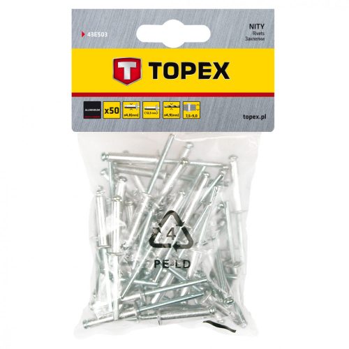 Topex popszegecs 4,8x12 mm 50 részes