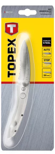 Topex összecsukható kés retesszel, 8cm, 205 mm